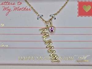 Mia Sarine 14kt Gold Flash Plated Mummy Letter Necklace with Heart Charm